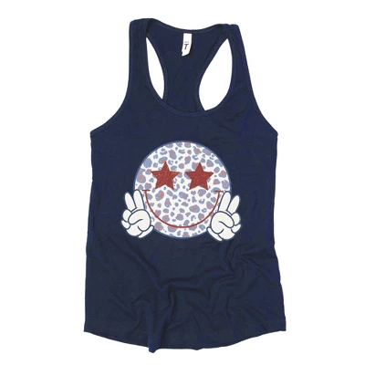 Simply Sage Market Women's Leopard Smiley Peace Sign Racerback Tank 4 Simply Sage Market Women's Leopard Smiley Peace Sign Racerback Tank - Image 2