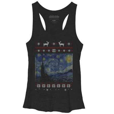 Women's Design By Humans Starry Night Ugly Christmas By FandomizedRose Racerback Tank Top 5 Women's Design By Humans Starry Night Ugly Christmas By FandomizedRose Racerback Tank Top - Image 3