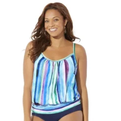 Swimsuits For All Women’s Plus Size Lightweight Blouson Tankini Top -Mizuno Shop GUEST 0168bee3 211b 4fd4 b906 801dbc811899
