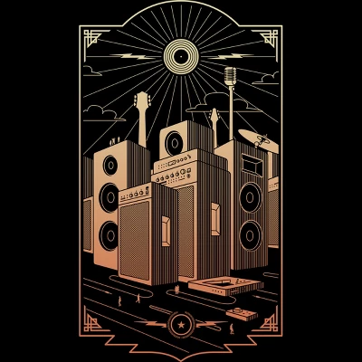 Junior's Design By Humans Sound City By Gammaray85 T-Shirt 3 Junior's Design By Humans Sound City By Gammaray85 T-Shirt