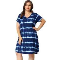 Agnes Orinda Women's Plus Size Tie Dye Trendy V Neck High Low Hem Casual Dresses -Mizuno Shop GUEST 03768f1f 469a 4457 b2e4 22c8ee7986b2
