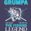 Women's Design By Humans Grumpa Man Myth Fishing Legend By HoangCathrine Racerback Tank Top