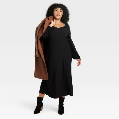 Women's Long Sweetheart Woven Empire Waist Dress - Ava & Viv™ 4 Women's Long Sweetheart Woven Empire Waist Dress - Ava & Viv™ - Image 2