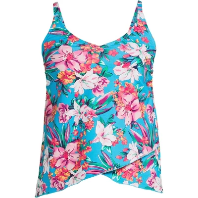 Lands' End Women's Chlorine Resistant V-Neck Tulip Hem Tankini Swimsuit Top With Adjustable Straps 9 Lands' End Women's Chlorine Resistant V-Neck Tulip Hem Tankini Swimsuit Top With Adjustable Straps - Image 7