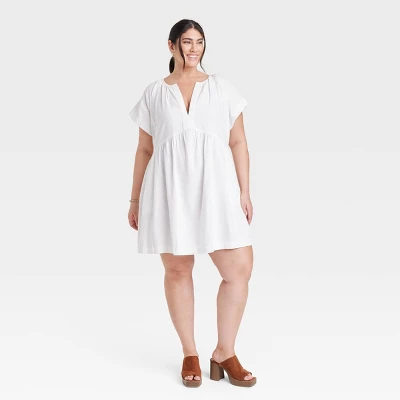 Women's Short Sleeve Linen Mini Shift Dress - Universal Thread™ 10 Women's Short Sleeve Linen Mini Shift Dress - Universal Thread™ - Image 8