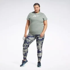 Reebok Workout Ready Camo Print Tights (Plus Size) Womens Athletic Leggings