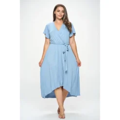 WEST K Women's Georgia Plus Size Faux-Wrap Dress With High-Low Hem And Tie Waist -Mizuno Shop GUEST 0de87e0a 5911 4e81 a7e1 e52b543320f6