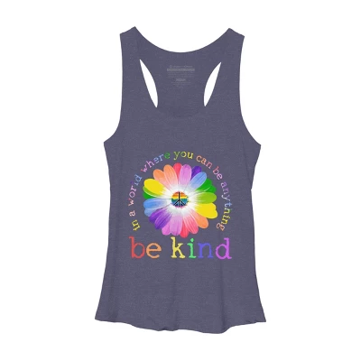 Women's Design By Humans In A World Where You Can Be Anything Be Kind Lgbt By DragonTee Racerback Tank Top 6 Women's Design By Humans In A World Where You Can Be Anything Be Kind Lgbt By DragonTee Racerback Tank Top - Image 5