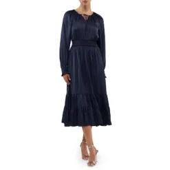 August Sky Women's Drawstring Neckline Midi Dress 12 August Sky Women's Drawstring Neckline Midi Dress -Mizuno Shop GUEST 16cefff6 12fd 4a84 914f 9f05ec67580e