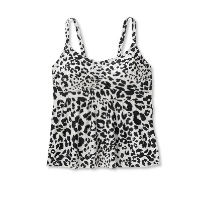 Women's Post Mastectomy Scoop Neck Tankini Top - Kona Sol™ Leopard Print 6 Women's Post Mastectomy Scoop Neck Tankini Top - Kona Sol™ Leopard Print - Image 4
