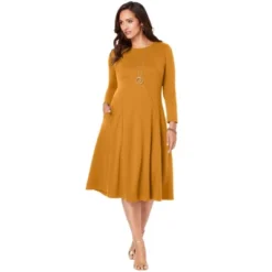 Jessica London Women’s Plus Size Long Sleeve Ponte Dress -Mizuno Shop GUEST 189337f5 8c66 477f 9d9f c43fe5d16d4e