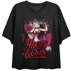 Harley Quinn Heart & Thorns Art Crew Neck Short Sleeve Women's Black Crop T-shirt -Mizuno Shop GUEST 1a803dfe 4a9f 4c1d 8f59 8f161cfee37d
