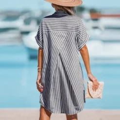 Women's Striped Mini Shirt Dress - Cupshe -Mizuno Shop GUEST 1b1dba81 6b43 4d27 9696 67c4220afa7c