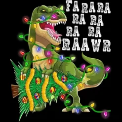 Women's Design By Humans Dinosaur Christmas By NekoShop Racerback Tank Top