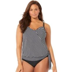 Swimsuits For All Women’s Plus Size Side Tie V-Neck Tankini Top -Mizuno Shop GUEST 1c5b6350 37de 43df 8b0b e7a89c3610fc