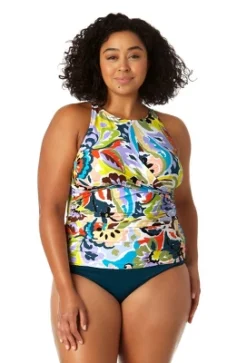 Anne Cole Plus - Women's Front Wrap High Neck Keyhole Tankini Swim Top 9 Anne Cole Plus - Women's Front Wrap High Neck Keyhole Tankini Swim Top -Mizuno Shop GUEST 1ecbd420 fd03 446c a095 ccf1914bb61c