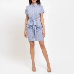 August Sky Women's Pinstripe Mini Dress -Mizuno Shop GUEST 1edbc327 ee30 46dd a48a b5e87f213184