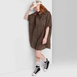 Women's Ascot + Hart Leopard Print Graphic Button-Down Dress - Brown 8 Women's Ascot + Hart Leopard Print Graphic Button-Down Dress - Brown -Mizuno Shop GUEST 2176df74 1da3 4273 a227 cd60c333b201