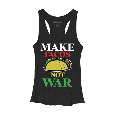 Women's Design By Humans Make Tacos Not War By MusicoIlustre Racerback Tank Top 4 Women's Design By Humans Make Tacos Not War By MusicoIlustre Racerback Tank Top - Image 2