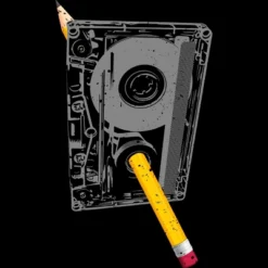 Women's Design By Humans Old School Pencil Rewind By Clingcling Racerback Tank Top