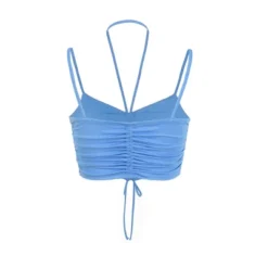 Women's Mermaidcore Cropped Gathered Front Tank Top