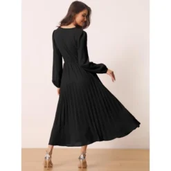 Seta T Women's Spring Fall Long Lantern Sleeve Wrap V Neck Flowy Ruffle Pleated Midi Dresses 13 Seta T Women's Spring Fall Long Lantern Sleeve Wrap V Neck Flowy Ruffle Pleated Midi Dresses -Mizuno Shop GUEST 33b68f38 9d82 4f98 925a d63d5a8aadae