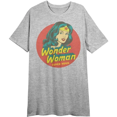 DC COMICS Wonder Woman Superhero In Circle Women's Athletic Heather Tshirt 4 DC COMICS Wonder Woman Superhero In Circle Women's Athletic Heather Tshirt - Image 2