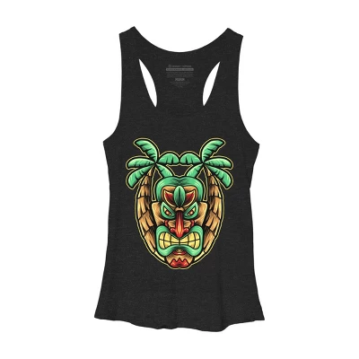 Women's Design By Humans Summer With Tiki By Donipacoceng Racerback Tank Top 4 Women's Design By Humans Summer With Tiki By Donipacoceng Racerback Tank Top - Image 2