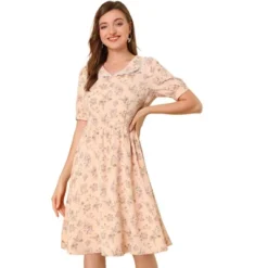 Allegra K Women's Vintage Floral Peter Pan Collar High Waist Puff Sleeve A-line Flowy Midi Dress 23 Allegra K Women's Vintage Floral Peter Pan Collar High Waist Puff Sleeve A-line Flowy Midi Dress -Mizuno Shop GUEST 35f11f83 9617 423c b23e 61c2a603092d