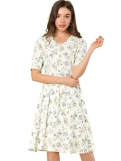 Allegra K Women's Vintage Floral Peter Pan Collar High Waist Puff Sleeve A-line Flowy Midi Dress 18 Allegra K Women's Vintage Floral Peter Pan Collar High Waist Puff Sleeve A-line Flowy Midi Dress -Mizuno Shop GUEST 36bc38cd f476 4d02 95cb b3afc4f14cbd