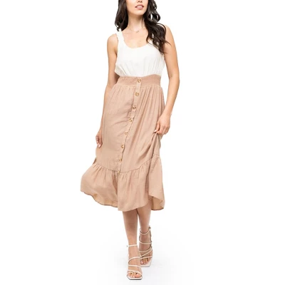 August Sky Women's Ruffle Strap Two-fer Midi Dress 5 August Sky Women's Ruffle Strap Two-fer Midi Dress - Image 3