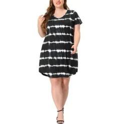 Agnes Orinda Women's Plus Size Tie Dye Trendy V Neck High Low Hem Casual Dresses -Mizuno Shop GUEST 39fa0958 6bf3 49bc 8bf5 5778d4c7328a