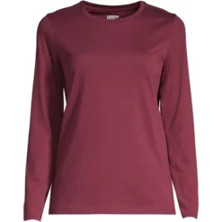Lands' End Women's Tall Relaxed Supima Cotton Long Sleeve Crewneck T-Shirt -Mizuno Shop GUEST 3a3d2178 edbb 4c28 9c69 0ce59263a5ad