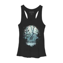 Women's Design By Humans Dark Forest Skull By Sitchko Racerback Tank Top -Mizuno Shop GUEST 3aac7053 0361 43f4 9d92 c94375538dd7