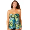 Swimsuits For All Women’s Plus Size Flyaway Bandeau Tankini Top