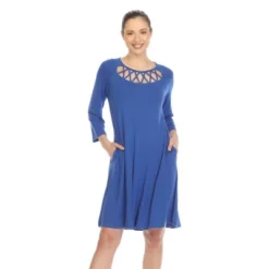 Women's Criss Cross Neckline Swing Dress -Mizuno Shop GUEST 3e645600 5ef6 47de 9b14 9390ad28671f