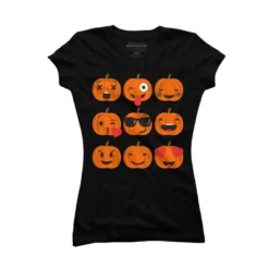 Junior's Design By Humans Halloween Pumpkins Emoji By Honeytree T-Shirt -Mizuno Shop GUEST 3f6ed2ca 4416 4b60 8a5f 2c1c5c32d873