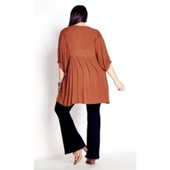 Women's Plus Size Arla Embroidered Tunic Dress - Amber | AVEOLOGY
