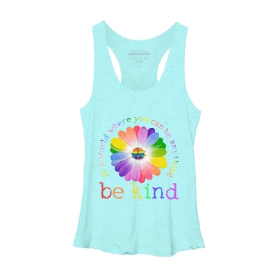 Women's Design By Humans In A World Where You Can Be Anything Be Kind Lgbt By DragonTee Racerback Tank Top 5 Women's Design By Humans In A World Where You Can Be Anything Be Kind Lgbt By DragonTee Racerback Tank Top - Image 4