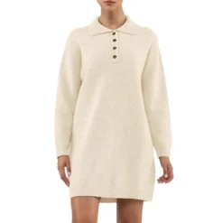 August Sky Women's Collared Henley Lightweight Sweater Mini Dress 9 August Sky Women's Collared Henley Lightweight Sweater Mini Dress -Mizuno Shop GUEST 40cdb188 52d7 4b11 874c 48c017184584