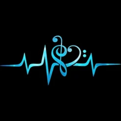 Junior's Design By Humans Music Clef Heart Beat Treble Base By BaoMinh T-Shirt