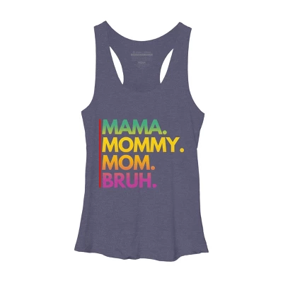 Women's Design By Humans Mother's Day Mama Mommy Mom Bruh Rainbow Text By Punsalan Racerback Tank Top 6 Women's Design By Humans Mother's Day Mama Mommy Mom Bruh Rainbow Text By Punsalan Racerback Tank Top - Image 4