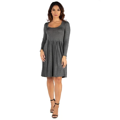 24seven Comfort Apparel Casual Long Sleeve Pleated Dress 8 24seven Comfort Apparel Casual Long Sleeve Pleated Dress - Image 6