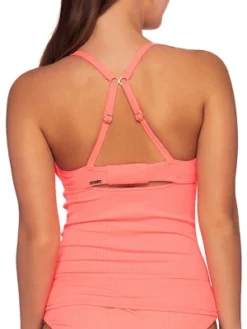 Sunsets Women's Neon Coral Serena Underwire Tankini Top - 709D-NEOCO
