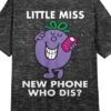 Mr. Men And Little Miss Meme Little Miss New Phone Crew Neck Short Sleeve Charcoal Heather Women's Night Shirt