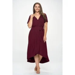 WEST K Women's Georgia Plus Size Faux-Wrap Dress With High-Low Hem And Tie Waist -Mizuno Shop GUEST 47de5529 6693 414f 9e87 d00025a700b2