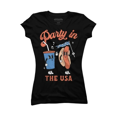 Junior's Design By Humans Party In The USA, 4th Of July By T-Shirt 4 Junior's Design By Humans Party In The USA, 4th Of July By T-Shirt - Image 2