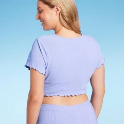 Women's Ruffle Detail Ribbed Short Sleeve Cropped Rashguard - Wild Fable™ Purple 8 Women's Ruffle Detail Ribbed Short Sleeve Cropped Rashguard - Wild Fable™ Purple -Mizuno Shop GUEST 49dca862 6386 4bbc 931a e7ded3b13130