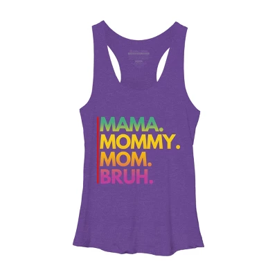 Women's Design By Humans Mother's Day Mama Mommy Mom Bruh Rainbow Text By Punsalan Racerback Tank Top 7 Women's Design By Humans Mother's Day Mama Mommy Mom Bruh Rainbow Text By Punsalan Racerback Tank Top - Image 5