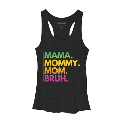 Women's Design By Humans Mother's Day Mama Mommy Mom Bruh Rainbow Text By Punsalan Racerback Tank Top 4 Women's Design By Humans Mother's Day Mama Mommy Mom Bruh Rainbow Text By Punsalan Racerback Tank Top - Image 2